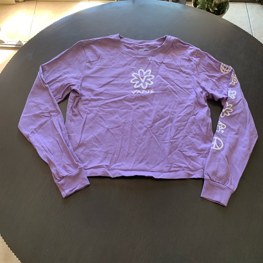Vans Light Purple Long Sleeve T-shirt With Graphics Young Women’s Teen Medium